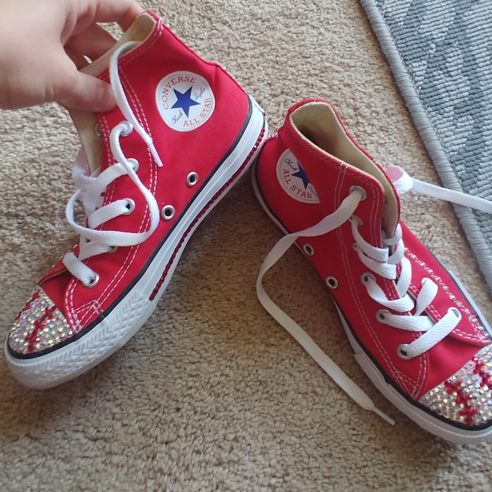 Girls Converse Bling Shoes